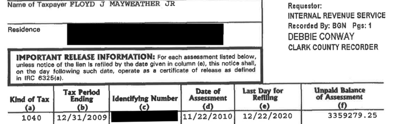 Illustration for article titled Floyd "Money" Mayweather Has Had Trouble Paying His Taxes On Time For Years